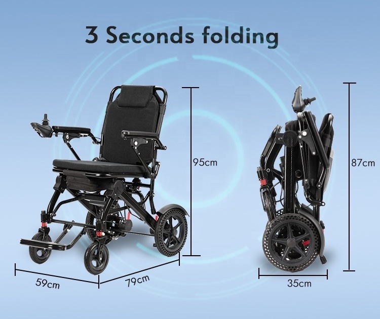 Power V Ah Lithium Battery Motorized Lightweight Wheelchairs For