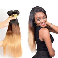 Wholesale Distributors Color 1B/4/27# Virgin Malaysian Straight Human Hair Extension JFY-016