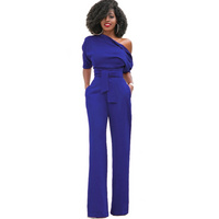 Fashion solid one shoulder women elegant jumpsuits women Dy-11