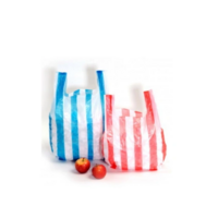 Color Stripe Plastic T Shirt Bags Cheap