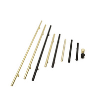 Black Golden Cupboard Handle Brushed Aluminum Alloy Kitchen Cabinet Door Knob Furniture Drawer Pull Hardware Pulls Bar Handle