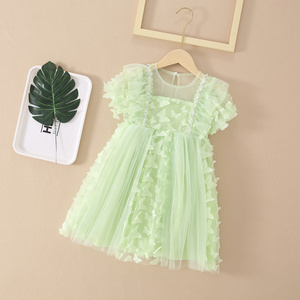 girls dresses polyamide mesh dress fairy Zhili manufacturer green butterfly