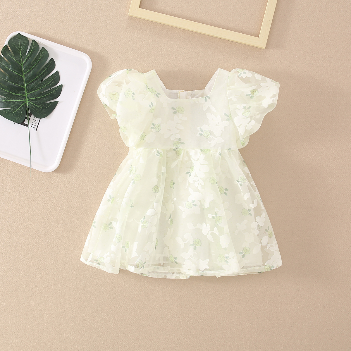 cute butterfly shape mesh dress light green new summer kids chinese dresses for 5 years old girl