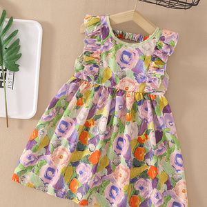 latest toddler girls old fashion kids children's dresses australia back big green bowknot small MOQ