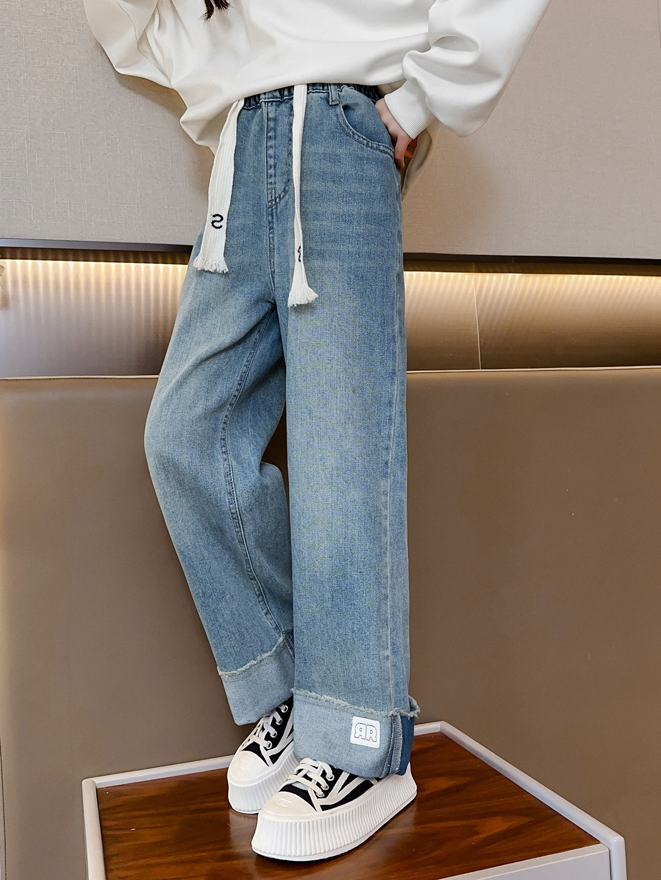 wide-leg pants true religion kids jeans wholesale top quality wide drawstring design wholesale retailer