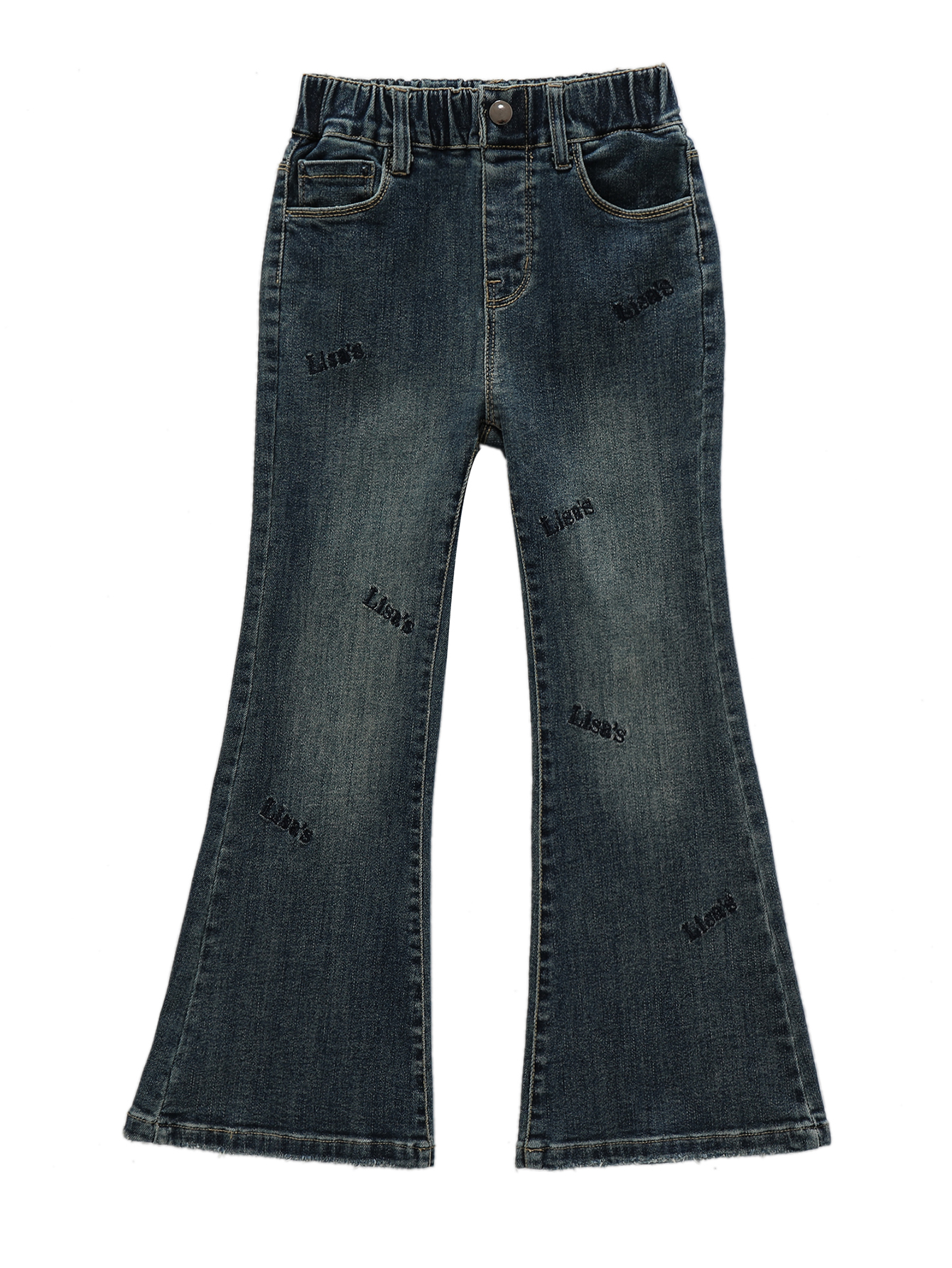word pattern design organic rock and republic tractor kids jeans bell-bottoms pants free sample