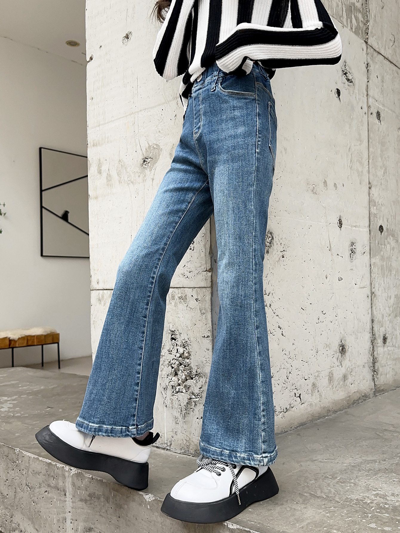 new fashion bell-bottoms kids girls discount jeans size 10 hart teen girls pants fast shipping