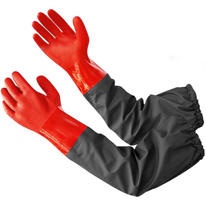 Chemical Resistant Nitrile Long Rubber Gloves Heavy Duty Long Gloves for Cleaning Supplier