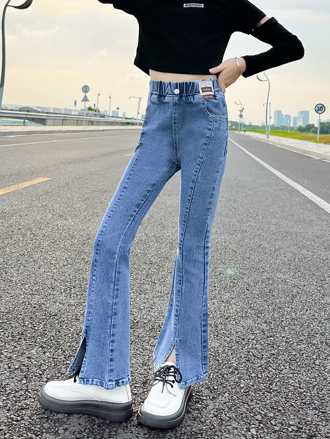 cheap classic blue buy kids wear online girls kids jean pants China factory free sample