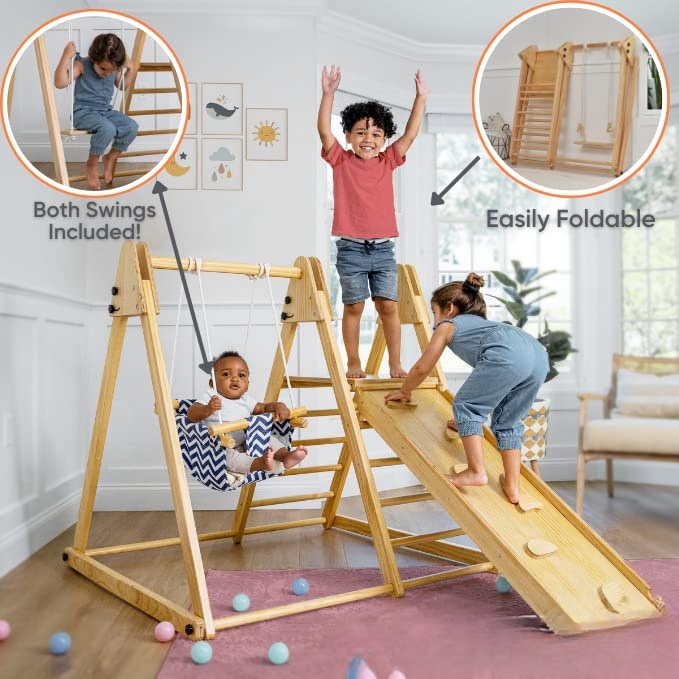 Foldable Montessori Climbing Set Indoor Playground for toddler climber