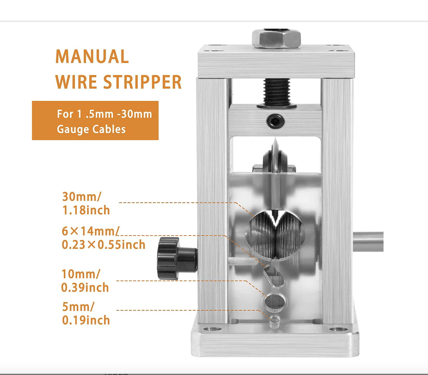 Upgrade-Manual Spiral Patented Wire Stripping Machine, Hand Crank Wire Stripper for Scrap Copper Stripping Diameter 2-30mm