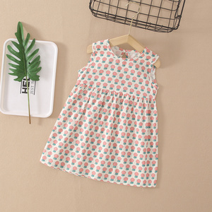 little baby girls floral cotton dresses cheap price low cost kids cloths free samples