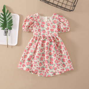 pink floral mesh dresses Toddler Girl Dresses kids cloths online store customization service