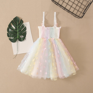 little girls slip dresses rainbow kids clothing cute beautiful small MOQ