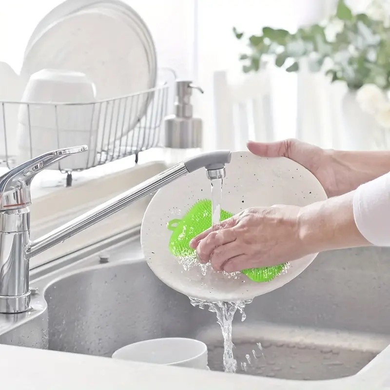 Super Durable Silicone Utensil Sponge - Multi-Purpose Kitchen Gadget for Efficient Cleaning - Specially Exquisite Kitchen Sponge Brush for Home Use - Essential Kitchen Tool and Accessory