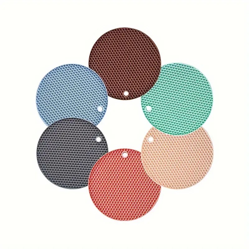 Silicone Placemats, Round Heat Insulation Pad, Silicone Anti-scalding Dining Table Pad, Nordic Heat-resistant Pot Pad, Griddle Mat, Bowl, Household High Temperature Resistant Placemat, Kitchen Supplies