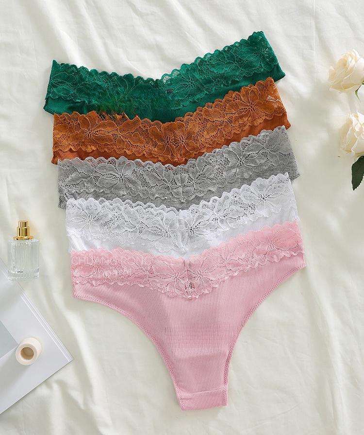 Lace paneled thongs, women's briefs and underwear