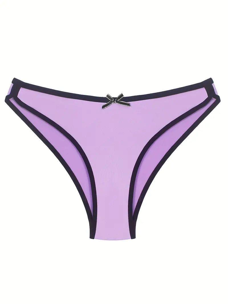Bow Tie Panties, Comfy & Breathable Stretchy Intimates Panties, Women's Lingerie & Underwear