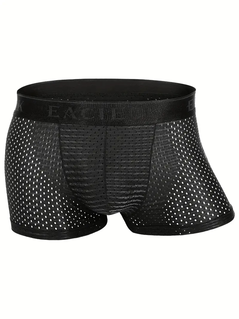 Men's Ice Silk Cool Boxer, Quick Drying Sports Brief, Breathable Soft Comfy Elastic Boxers Trunks Shorts, Men's Underwear