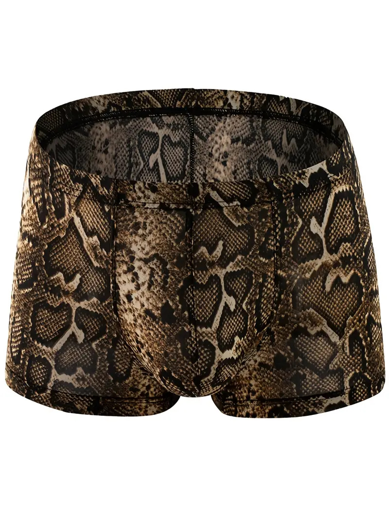 Men's Fashion Sexy Leopard Print Breathable Comfortable Boxer Briefs Underwear