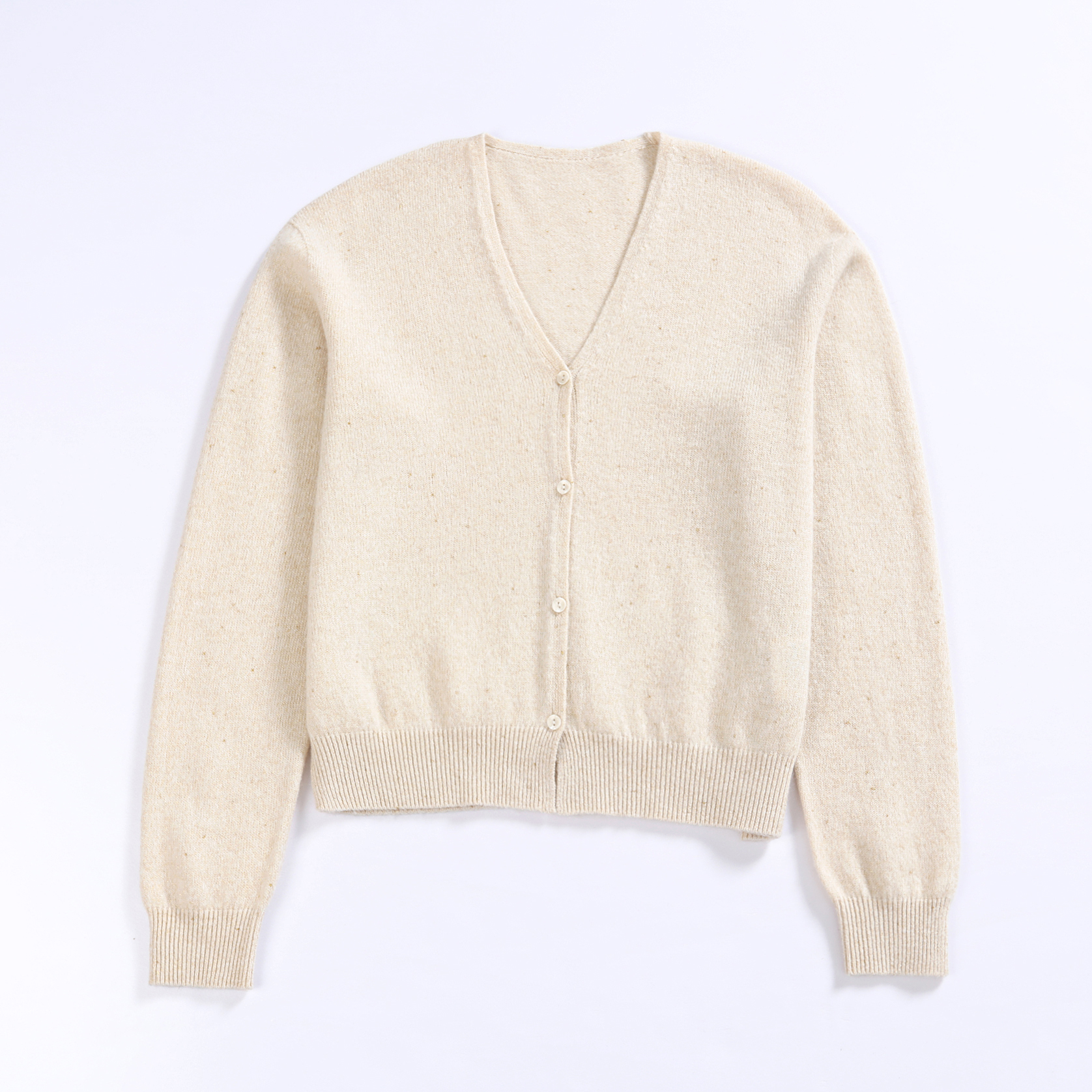 Women'S 100%Wool Fashion V-Neck Cardigan Sweater