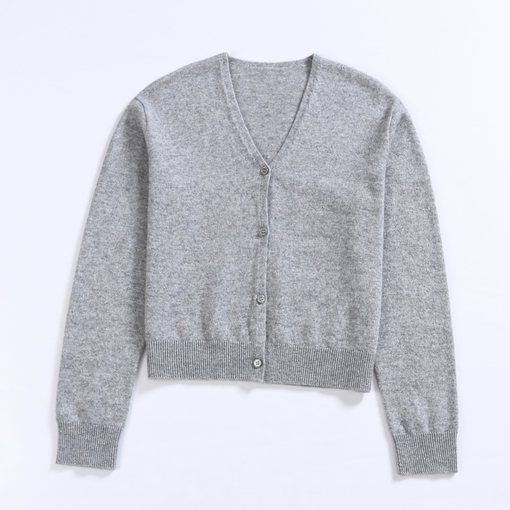 Women'S 100%Wool Fashion V-Neck Cardigan Sweater