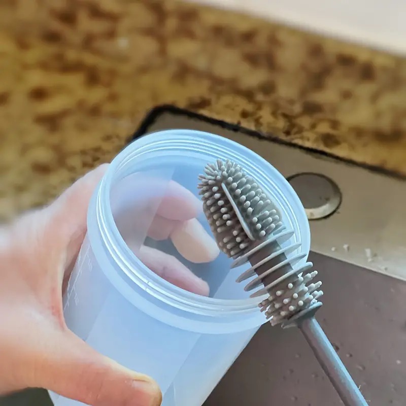 Long Handle Silicone Bottle Brush, Washing Cup Artifact Brush, Household Water Cup Brush