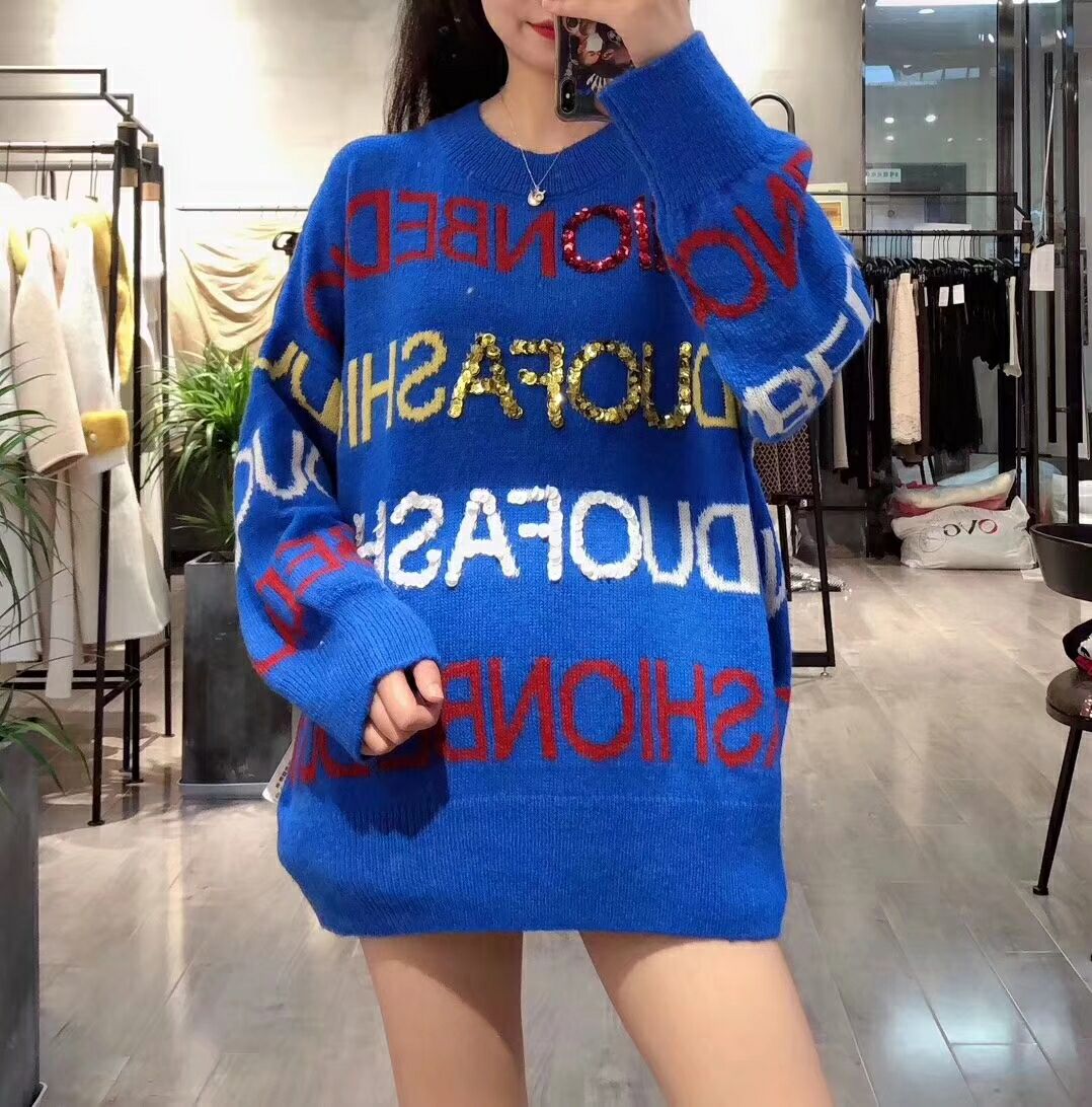 Embroidered mohair knitted sweater 