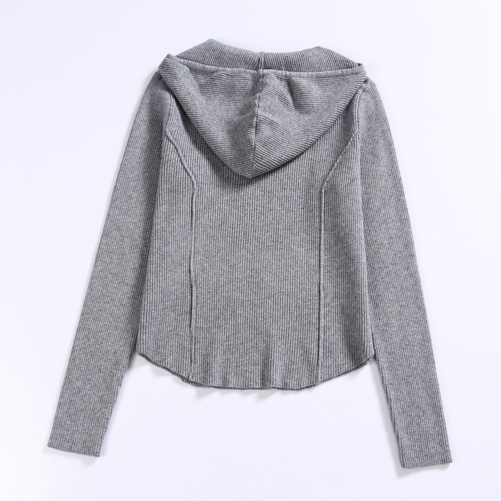 Luxury Cashmere Full Zip Hoodie Sweater with Drawstring for Women