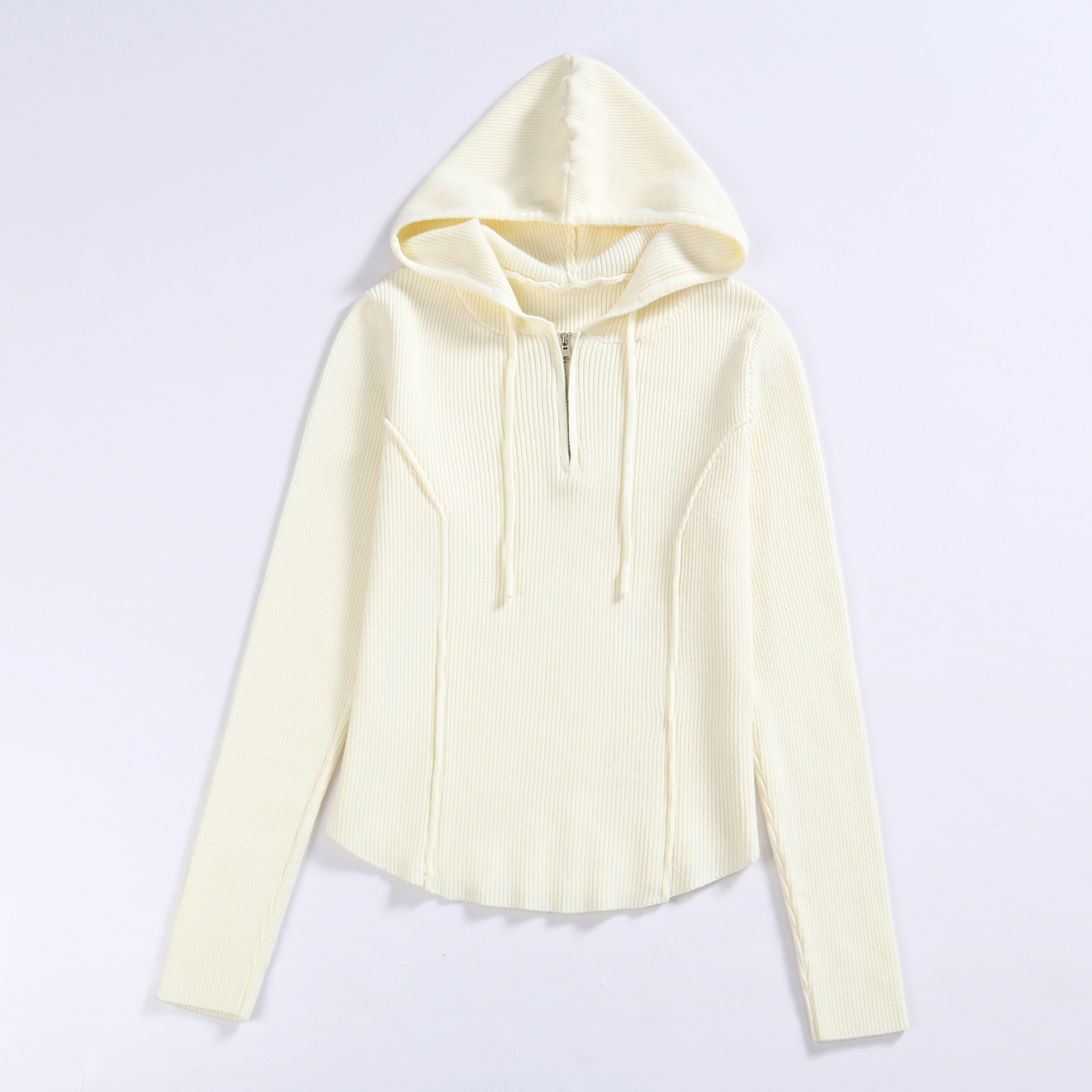 Luxury Cashmere Full Zip Hoodie Sweater with Drawstring for Women