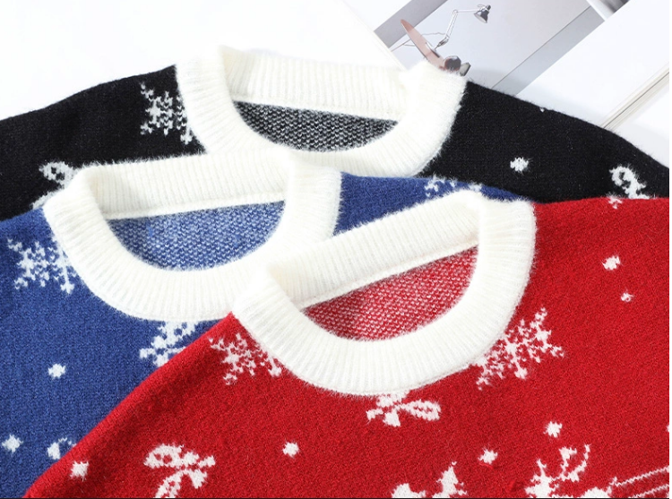 Custom Logo Fashion Male Ugly Knit Sweater Knitwear Jacquard Pattern Christmas Men′s Knitted Pullover Sweater