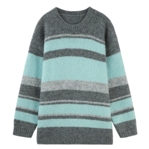 Acrylic Wool Nylon Striped Jumper Women Sweater