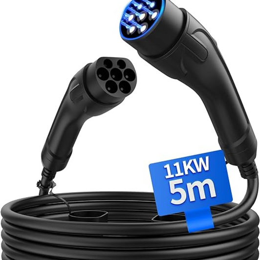 JOYCHARGE Type 2 Charging Cable 11KW 5M 16A, IP55 Waterproof Car Charging Cable Type 2 3 Phase, Mode 3 Charging Cable for Any El