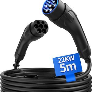 JOYCHARGE Type 2 Charging Cable 22 KW 5 M 32 A, IP55 Waterproof Car Charging Cable Type 2 3 Phase, Mode 3 Charging Cable for Any