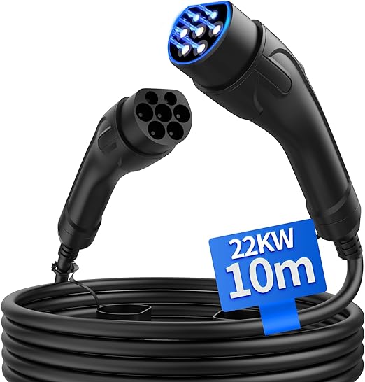 Play Video Type 2 Charging Cable for Hybrid & Electric Car - Car Charging Cable Type 2 3 Phase - Mode 3 32A 480V, 10m