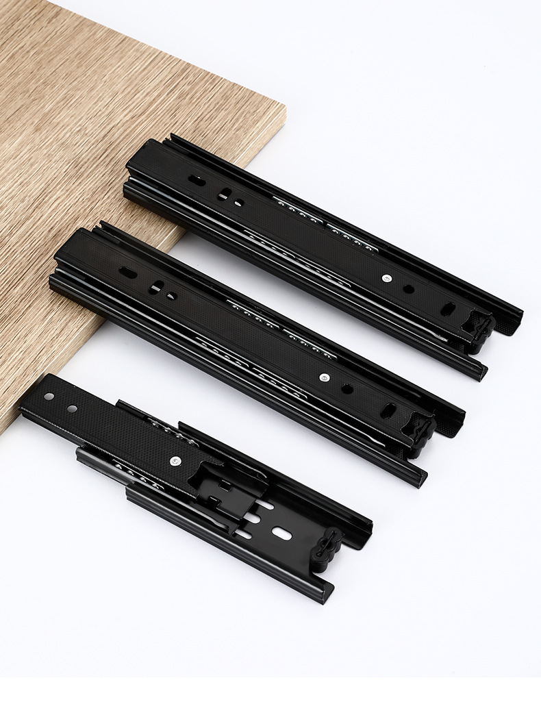 Thickened Three Section Guide Rail Mute Damping Buffer Self Priming Slide Rail For Cabinet