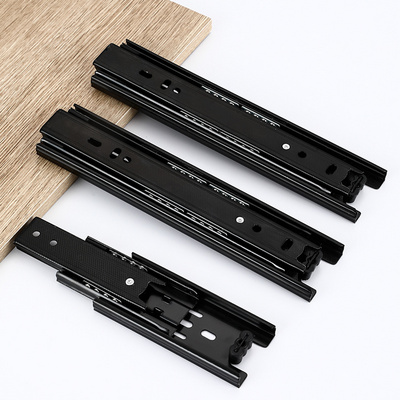 Thickened Three Section Guide Rail Mute Damping Buffer Self Priming Slide Rail For Cabinet