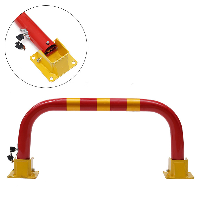 Different Color Detachable Black Yellow Reflective Car Parking Lot Barriers Manual Steel Parking Lock