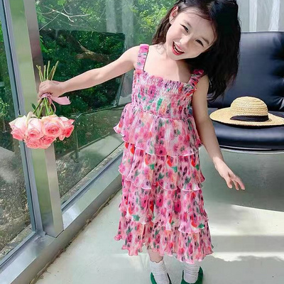 slip dresses casual lace kids' frocks dresses children girls dress vendor