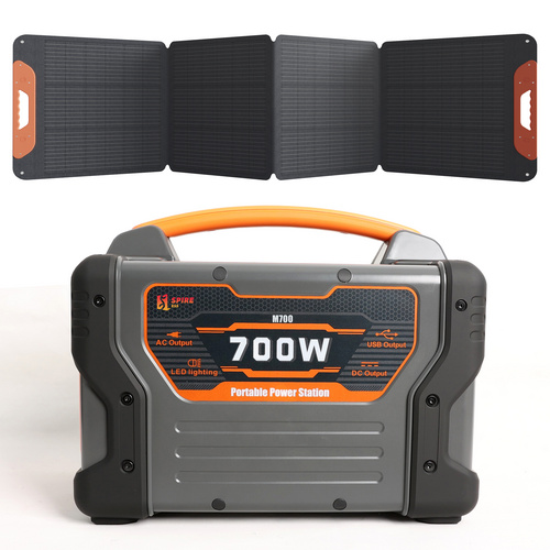 Outdoor Home Solar Energy System Ac 110v 220v Lithium Solar Backup 700w Portable Power Station