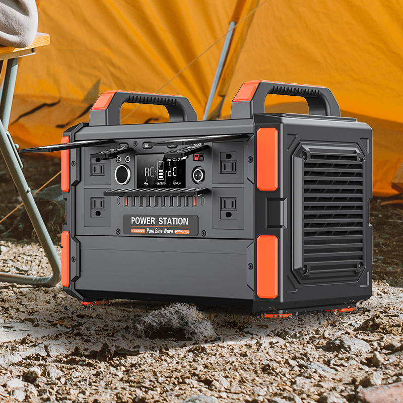 Maintain 6-6.5 hours of power charging large capacity pure sine wave 1000w portable power station