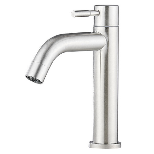 304 Stainless Steel Single Cold Water Faucet for Bathroom Washbasin