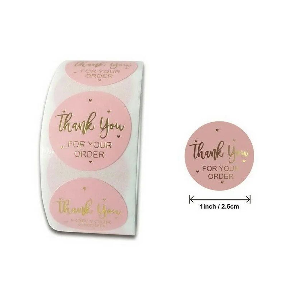Hot Selling 1.5 Inches 500pcs Packaging Label Thank You Sticker for Small Business