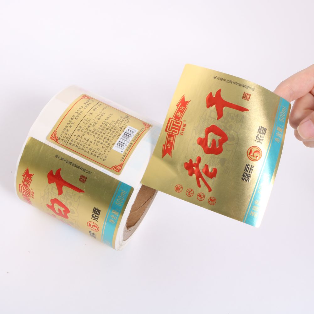 Waterproof Custom Roll Logo Luxury Packaging Bottle Embossed Gold Foil Labels Biodegradable Stickers Printing For Food Cosmetic