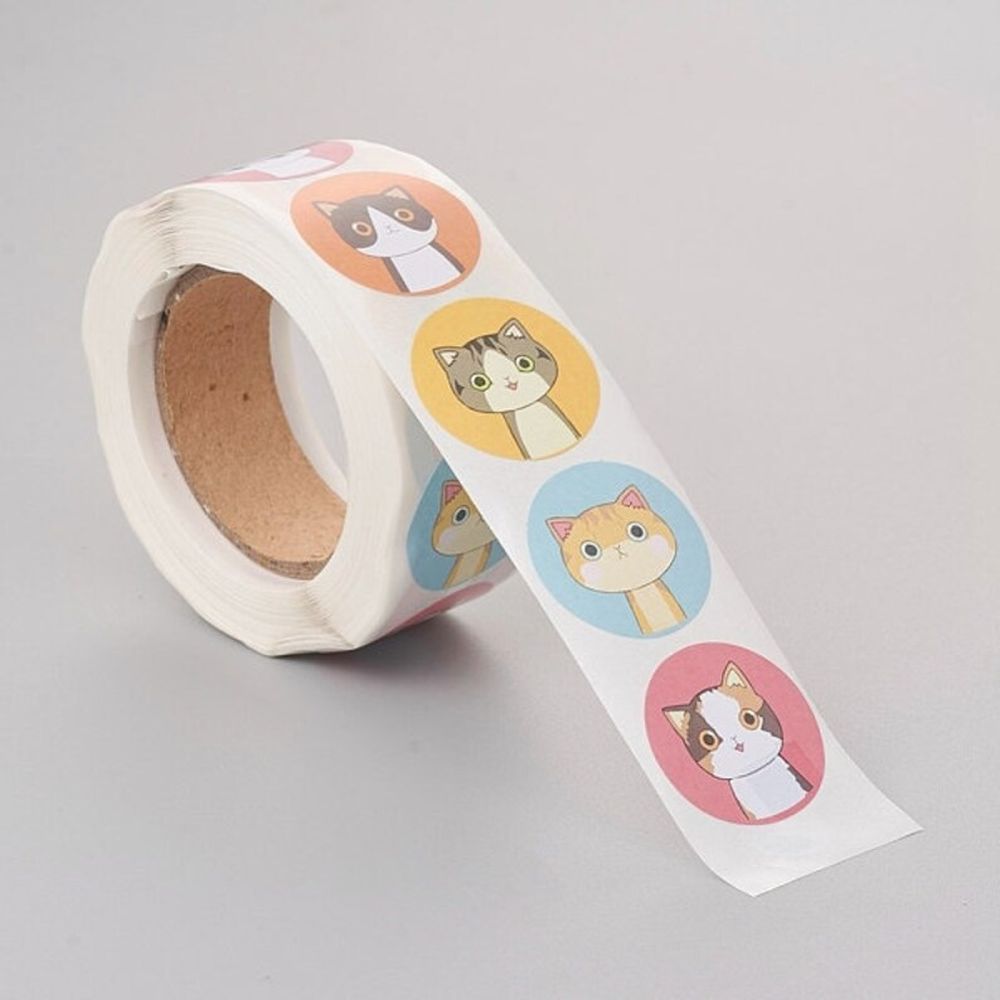 Private design product labels self adhesive vinyl round waterproof sticker roll logo label