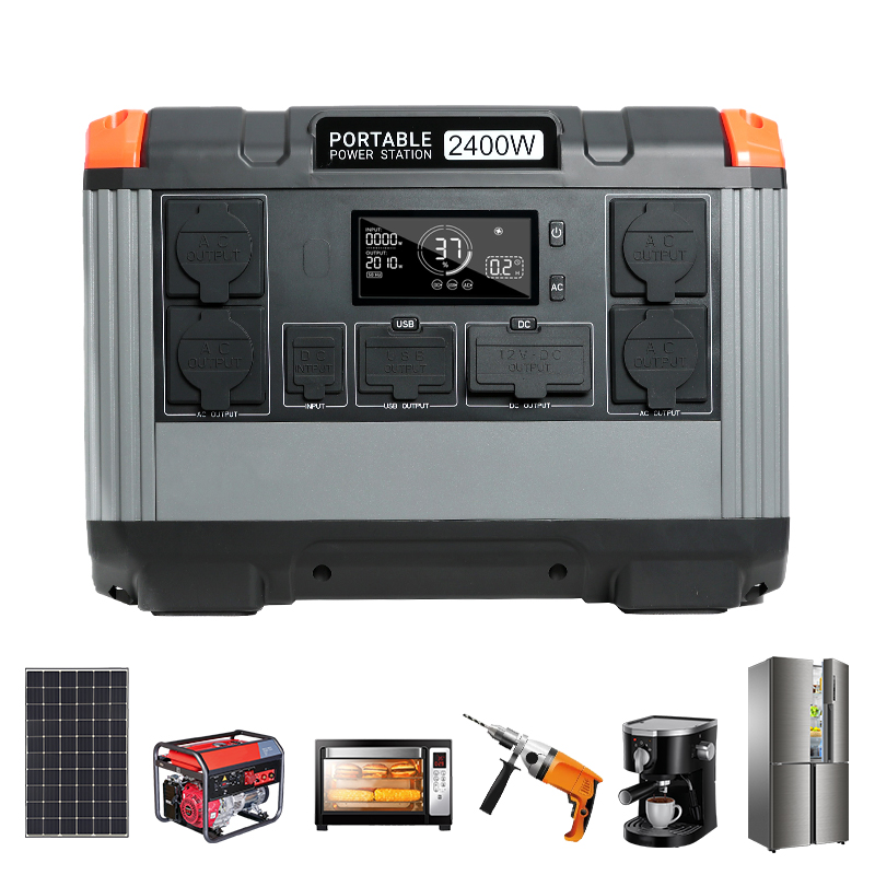 Solar Power Supply Solar Energy System Solar Generators Charging 2400W Portable Power Station