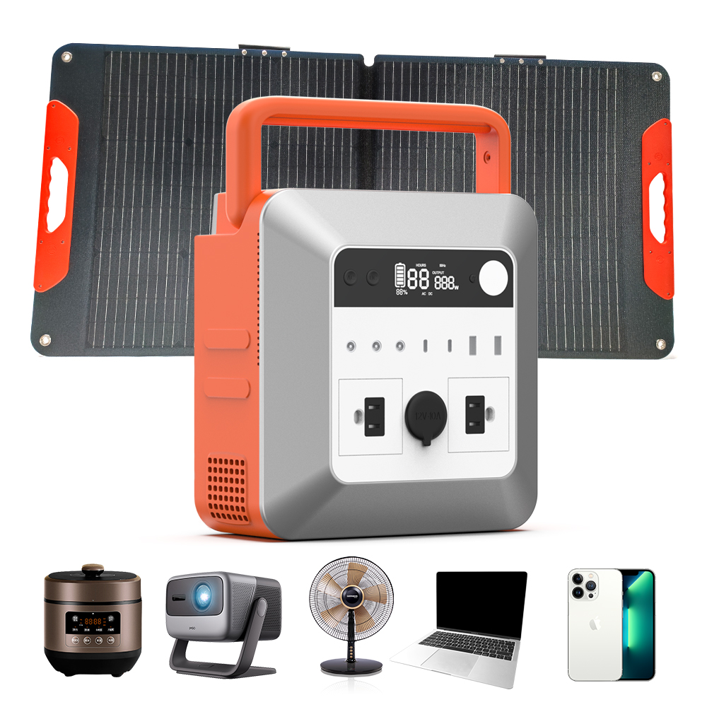 700W outdoor camping lithium lon battery charging portable solar power generators power station