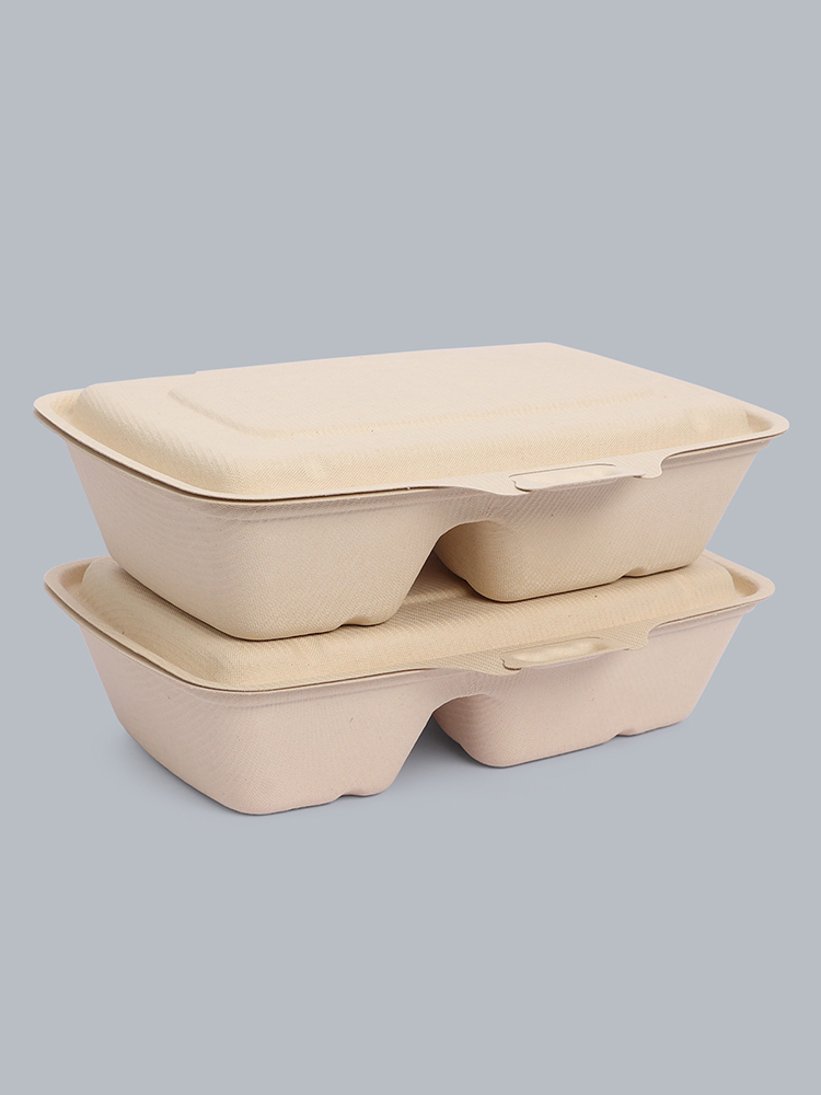 Disposable Tableware 2-Compartment Connected Meal Box