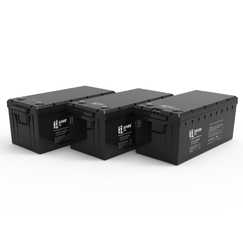 12.8V 300AH Black UN38.3 Certified Lifepo4 Cell Over Charge Protection Rv Battery