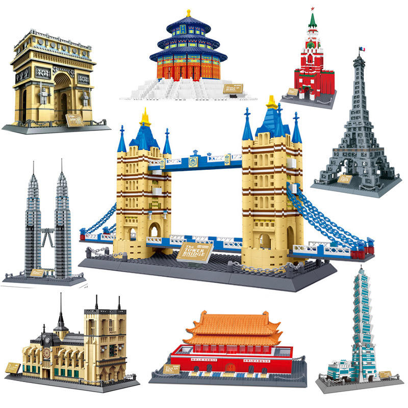 Wholesale Kids World Famous Building Blocks & Model Architecture 3D Building Blocks Sets City Bricks Classic Skyline Model Toys